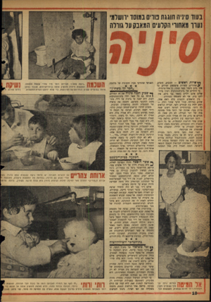 העולם הזה - גליון 1067 - 12 במרץ 1958 - עמוד 10 | בעוד ס׳ניה חוגגת נורים בגשר ירושלמי נערך מאחורי הקלעים חמאבק על גודלח ***רדת ראשים -זהובים, חומים, ל ש חו רי ם. עשרות פרצופים זעירים. כל אחד מהם סיפור בפני
