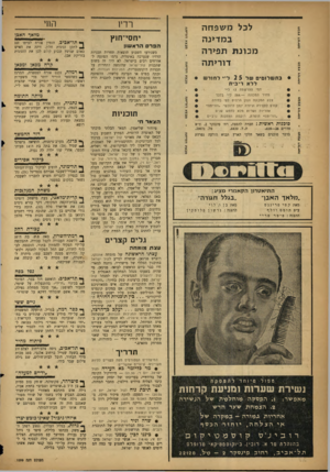 העולם הזה - גליון 1099 - 22 באוקטובר 1958 - עמוד 18 | לכל כושפחה ב מ דינ ה מ כונ ת תפירה דורי ת ה 31ז ב ת שלו מי ם ללא ל חוד ש רי בי ת דנזי ההרשטה 13ל״י מחיר המכונה — 288.ל״י בלבד צבע המכונה וגוון הרהיט לפי בחירה