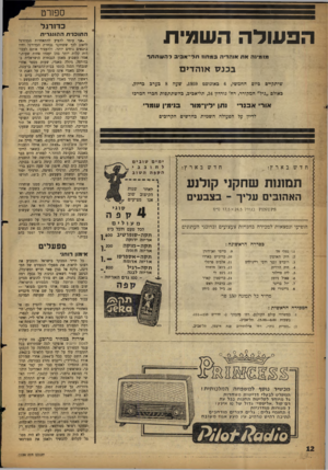 העולם הזה - גליון 1139 - 29 ביולי 1959 - עמוד 12 | ספו ר ט כדח־גל הפעולה השמית התוכניתה הו נ ג רי ת מז מינ האת או ה די הפמהוזחל ־ אביבלהשתתף ב כנ ס אוהדים שיתקיים ביום חחמשי 6 ,באוגוסט ,1959 שעה 8כערב כדיוק,