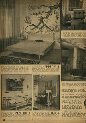 העולם הזה - גליון 1186 - 15 ביוני 1960 - עמוד 13 | זוגרים התריסים מפני השנוש והרוח, בהעדר שנושרת. !יצטבות זכוכית וכוסות למשקאות קרים, עם דלפק זולחן עם מגש לפירות, לידו שתי כזרסות מברזל, פשוטה של משכית, כד