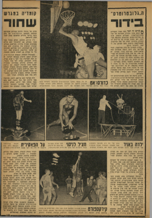 העולם הזה - גליון 1191 - 20 ביולי 1960 - עמוד 19 | ה״גלובטווטוס״ }!ומדיה במגרש בידוד שחור ף ו פו רטזהדכר יחסי מאוד. הספרדים רואים אותו בתהליך השחיטה של שור בחרב־הטוריאדור. האנגלים מוצאים אותו גם במירוצי־כלבים.