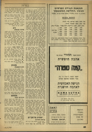 העולם הזה - גליון 1272 - 24 בינואר 1962 - עמוד 10 | בסדיוה תו צ או ת הגרל תהפר סי ם מב צ ע ״החליפה הלועופפת׳ המאורגן ע״י חנויות ״איוניר״ ״סבנה״ בשתוף פעולה עם חב׳ רשימת הזכיות מס׳ 1979 טיסה לבריסל, פריז וחזרה