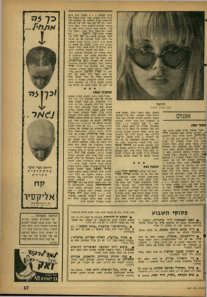 העולם הזה - גליון 1297 - 18 ביולי 1962 - עמוד 17 | בבית השופט בשעת טקס סיום קורס טייס השבוע, עברו קציני בטחון של חיל־האויר בקהל והזהירו את הנוכחים לבל יצלמו. רק ילד קטן אחד הפר את ההוראה וצילם. הקצינים התקרבו