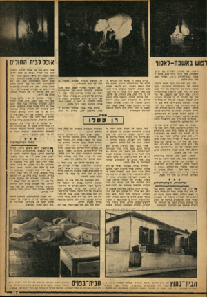 העולם הזה - גליון 1353 - 14 באוגוסט 1963 - עמוד 17 | אוכל לבית התולים דנוש באשפה-לאסוו רישמי. שני שותפיו האחרים הם קרוב־משפחתו, אשר ביתן, ודויד אסא, מטפל לשעבר בבית־החולים גן־טגד, השייך למשפחת ביתן־פלדמן. אבל תוך