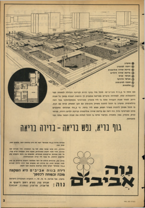 העולם הזה - גליון 1442 - 27 באפריל 1965 - עמוד 3 | מועדון רחבה למועדון בריכת שחיה אולימפית בריבת שחיה לילדים מגרשי טניס מגרשי כדורעף סככה לפינג-פונג מלתחות אם אתה גר ב ״נו האביבים ״ תוכל מדי בוקר לרדת לבריכה
