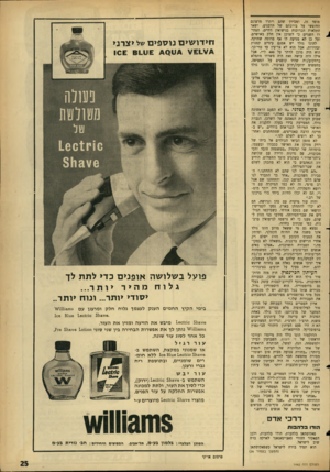העולם הזה - גליון 1462 - 15 בספטמבר 1965 - עמוד 25 | מוסד זה, ומכיוון שהם ויתרו מרצונם החופשי על בירכתם של הרבנים, ושאר התלאות הכרוכות בנישואין דתיים, ד,צחי־רו השניים כי לשדכן אין חלק באושרם, ועל כן לא מגיעה לו