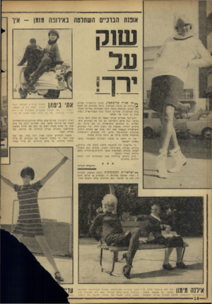 העולם הזה - גליון 1490 - 23 במרץ 1966 - עמוד 14 | אומת ה בונ״ ס השתלטה באירופה מזמן ־ איו .״״א׳ שג׳ין שרימפטץ, מלכת הדוגמניות בעולם, גילתה את ברכיה הנפלאות, התגלו הברכיים של האשד, לכל העולם. בהתחלה התגלו ברכי