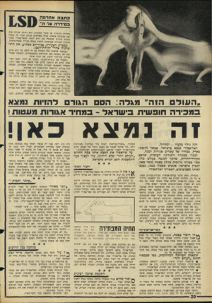 העולם הזה - גליון 1498 - 18 במאי 1966 - עמוד 20 | מספרת הצעירה, בגלוי־־לב מפתיע, את הרג־שז־תיה אחרי לקיחת־הסם: ״שמעתי שהאדם יכול בעזרת סם זה לדעת מה הוא אוהב ומה לא( ,הכוונה כאן לנטיותיה הסכסואליות) וחשבתי