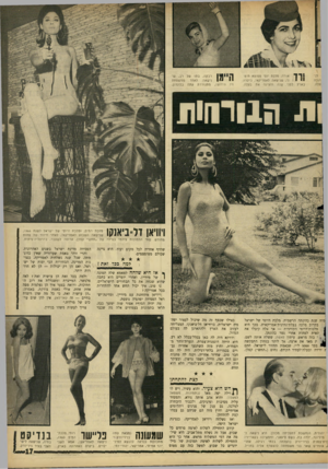 העולם הזה - גליון 1520 - 19 באוקטובר 1966 - עמוד 17 | לו־וגרה !עלה. ^ 1 1אורה, מלכת יופי ממוצא תינז־ 1י י 1ני, שנישאה לאמריקאי, ביקרה בארץ לפני שנה והציגה את בעלה. היימו ויו רבקה, ב תו של רב, ש ממ שפחת לאחד נישאה