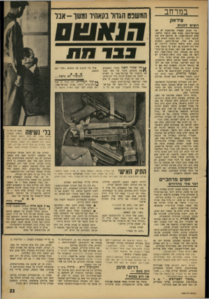 העולם הזה - גליון 1589 - 14 בפברואר 1968 - עמוד 23 | במרחב עיראק רוציס ל קגו ת היו זמנים, שאשילו העיראקים לא ראו בעבד־אל־רחמן עארף אלא תופעה חולפת: נשיא לתקופת־מעבר, עד שיימצא איש חזק ומוכשר ממנו. כי הוא נתמנה