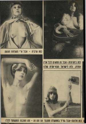 העולם הזה - גליון 1643 - 26 בפברואר 1969 - עמוד 17 | כמ ערביה אבל א״ השלמה תצעק כמו ביטניקית -אבל 1ה מתאים לכל אוץ אחרת, ולא לישראל הפוריטנית שלנו נמו חלוצה־אבל גת״ל בממשלה תתנגד אז זהו זה -זהו המבנה המשותף לבל!
