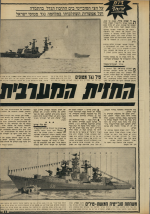 העולם הזה - גליון 1704 - 29 באפריל 1970 - עמוד 13 | לדעתם, כפי שהתפרסמה בכמה מעיתוני המערב, שולח כיום נאצר את טייסיו להפציץ מטרות בעומק סיני מתוך כוונה לגרות את הישראלים ולאלצם לבצע פעולות־תגמול אוויריות לא רק
