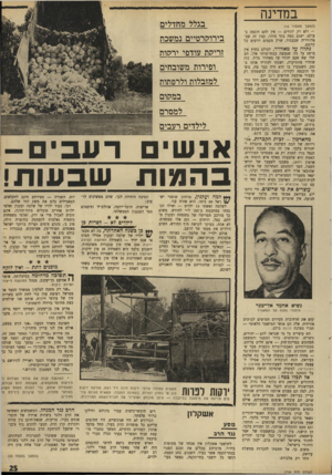 העולם הזה - גליון 1704 - 29 באפריל 1970 - עמוד 25 | הן הושגו, בין היתר, בהשפעתו של אסר עראפאת, המאמין כי ככל שירבו יהודים לחזור מישראל לארצות ערב, יקטן הרוב היהודי בישראל.