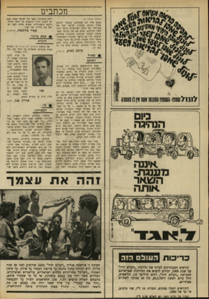 העולם הזה - גליון 1712 - 24 ביוני 1970 - עמוד 8 | מכתבים (המשך מעמוד )6 אמנם אלה הם טכסיסים, שנועדו לרכוש אהדה מדומה בציבור, שיישר כבר את עמדותיו לפי קווים ראדיקליים הרבה יותר לשני הכיוונים. אולם אם אין מדובר