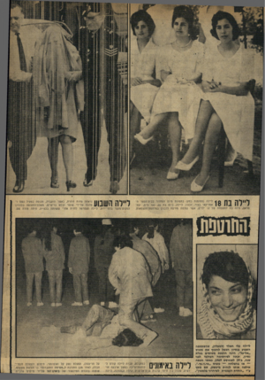 העולם הזה - גליון 1723 - 9 בספטמבר 1970 - עמוד 19 | 4 £ליילה (מסומנת בחץ) בתמונת סיום המחזור בבית־הספר הן ךן ןן ך 1 ?1־| ן 1 0 11-1 11 /אמריקאי בצור, לבנון. ליילה, כיום בת 160 ,26ס״מ, יפת־ מראה, הינה בת למשפחה