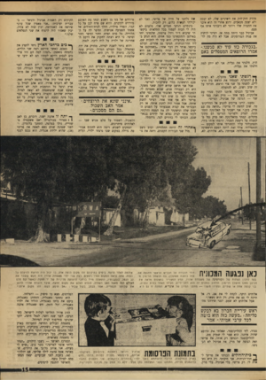 העולם הזה - גליון 1741 - 13 בינואר 1971 - עמוד 15 | נגעה המכונית זוהי הנקודה על הכביש הראשי החוצה את עזה בואכה אשקלון, בה הושחל הרימון מבעד לחלון הפתוח של הקורטינה של משפחת ארויו. החץ המצוייר בתצלום מראה את