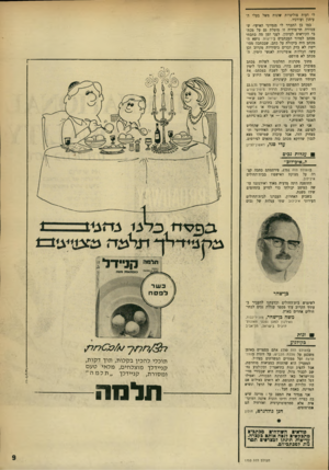 העולם הזה - גליון 1753 - 7 באפריל 1971 - עמוד 9 | לי דעות פוליטיות שונות משל בעלי העיתון ועורכיו. כמו כן התברר לי מנסיוני האישי׳ ש- צנזורה חד־צדדית זו מוטלת גם על מכתבי הקוראים לעיתון. לפני זמן מה כתבתי מכתב