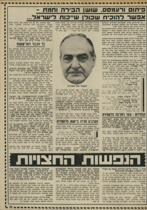 העולם הזה - גליון 1788 - 8 בדצמבר 1971 - עמוד 35 | מה הטעם להפליג כאן בנאומים נלהכים, היפים למצב פוליטי שאיננו קיים, תוף התעלמות מוחלטת מהמצב הקיים? רשאד אל־ ש אוו ה ירדן? האם לישראל? האם למדינה פלסטינית