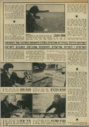 העולם הזה - גליון 1793 - 12 בינואר 1972 - עמוד 33 | ברחי בנימד, שיגרתית .״איפוא החניך?״ התעניין כנען .״ליד המגדל,״ השיבותי, והצבעתי לכיוון ממנו באתי .״איזה מטוס אתה רוצה?״ שאל כנען. הבטתי ברשלנות לעבר שלושת
