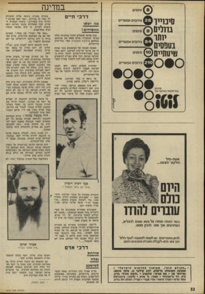 העולם הזה - גליון 1814 - 7 ביוני 1972 - עמוד 32 | סינוייו גדולים () 9 יו ת ר בטפמים טיוותיי ם סימניס צירופים אפשריים סימנים צירופים אפשריים סימנים צירופים אפשריים פרטים בכל תחנות האיסוף של במדינה דרבי חיים מה