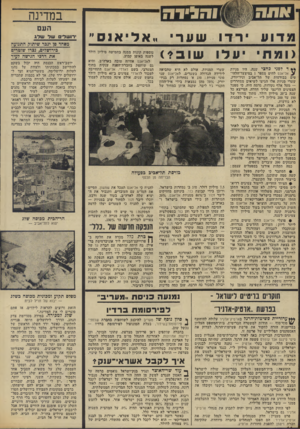 העולם הזה - גליון 1846 - 17 בינואר 1972 - עמוד 14 | והבירה דועירדו שער ( ומת יעדושוב? ) ** ד לפגי כחצי ישנה, היו מניות אליאנס להיט מספר 1במיצעד־הלהי־טים בבורסות של תל־אביב וניו־יורק. שערי מניות אלו הגיעו לשיאים