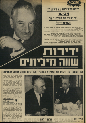 העולם הזה - גליון 1855 - 21 במרץ 1973 - עמוד 11 | פינחס ספיד רקח 2.5מיליון ר מכיסו נד והציר את המיריונו שד המפד״ד יוסף חריש, שופט בית״חמישפט המחוזי בתל״אביב, לא הצליח להתגבר על חיובו המופתע. חיה זח כאשר השופט
