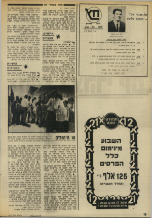 העולם הזה - גליון 1871 - 11 ביולי 1973 - עמוד 18 | מוות בצהר׳ * 1 תל-אביבי צעיר הצטרן* אלינו!רזית לתען צעיריה תל -אתית ת, ד 34053 ,ת״זו (המשך מעמוד )17 ואכן: בצפון הרחוק׳ נתל־אביב הנדו־לה, נרם מותו של השייך