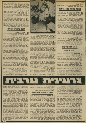העולם הזה - גליון 1894 - 19 בדצמבר 1973 - עמוד 13 | ״ברם ייתכן שתוכל — כאפשרות — להשתמש בהן להגנה עצמית.״ לא רציתי להמשיך בנושא זה, בשיחתי עם הגנרל כופר, ולהגיע רחוק יותר ממה שאמר. במקרה כזה, ההוצאות על פצצה