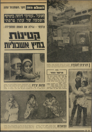 העולם הזה - גליון 1897 - 9 בינואר 1974 - עמוד 22 | העולס ג 1ג חקו.,השמצות״ עשן צדפת׳ ־ וגירה את האמת המחפירה: מזיץ אעומרות גנגיעים לעבודה פעמיים ביום מגיעות הטיוליות מכפרי המשולש והשטחים, מביאות את