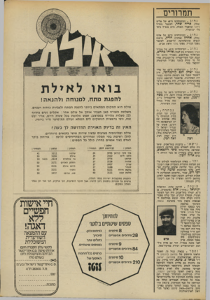 העולם הזה - גליון 1904 - 27 בפברואר 1974 - עמוד 27 | תמרורים נחוג ייום־הולדתז ה־ 48 של א ל״מ (מיל ).אריה שחר, לשעבר מנפ״ל לילנד יומיפעלי תובלה, כיום מנכ״ל מיס־עלי ים ־המל ח. נחוג ווסתהולדתו ה־ 52 של אלוף (מיל