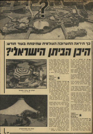 העולם הזה - גליון 1911 - 17 באפריל 1974 - עמוד 29 | כך תיראה התערוכה העולמית שתיבתח בעוד חודש: הינן הניתן קיווול*נ?, ך 1אם יש לישראל מד לומר על ן \ איכות הסביבה? נראה שלא. אחרת, כיצד ניתן -להסביר את העובדה