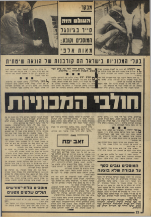 העולם הזה - גליון 1912 - 25 באפריל 1974 - עמוד 22 | ,מבקר ! 1111:1 חי ה ס ״ו ב קונ גו המוסבים וקובע: מאות איני בערי המכוניות בישראל הם קורבנות שר הונאה שיטתית ך* זדעזעתי. לא ידעתי מר. לעשות. הדגשתי כאילו [ 1מבקר