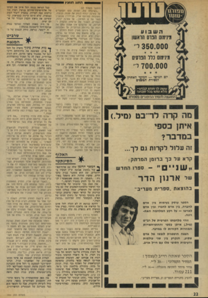 העולם הזה - גליון 1946 - 18 בדצמבר 1974 - עמוד 22 | * החוג הנוצץ מה קרה לר׳ אימן (מיל 1 1זה עלול לקרות גם לך... של ארנון הדר האלוף ה סינ ת טי קרא על כ ך ברומן המרתק: ש ] י יי -ספרו החד ש בהוצאת ״ספרית מעריב״
