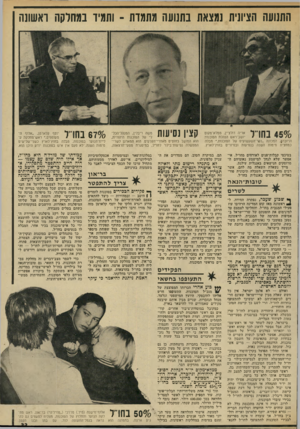 העולם הזה - גליון 1946 - 18 בדצמבר 1974 - עמוד 33 | התנועה הציונית נמצאת בתנועה מתמדת ־ ותמיד במחלקה ראשונה 4 X 0 /י ד אריה דולצ׳ י ן, ממלא־מקום יושב־ראש הנהלת הסוכנות וניזכר^ ,המכונה ״נער־השעשועים של הסוכנות,״