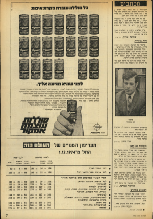 העולם הזה - גליון 1952 - 1 בפברואר 1975 - עמוד 7 | מכתבים בל סוללה עוברת בקרת איבות לבך כחול /מס צעיר וטס ישיש / מם סיגריות וחשיש. מס שמיים ומם קרקע /מם אחור ומס חלקה /מס אוויר ומם עשן /מס חדש ומס ישן. מס על