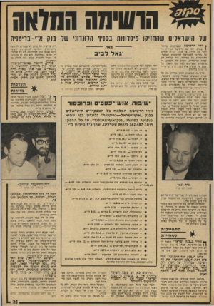 העולם הזה - גליון 1966 - 7 במאי 1975 - עמוד 25 | הוחיסה החלאה של הישראלים שהחזיקו פיקדונות בסניף הלונדוני של בנק א־ י־ בריטניה ץ והי הרשימה המבוקשת ביותר ( בארץ. זוהי גם הרשימה הסודית ביותר. כה סודית, עד שבנק