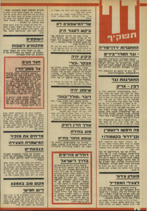 העולם הזה - גליון 1971 - 11 ביוני 1975 - עמוד 4 | ריס הלאומיים נעשה ללא ידיעת נציג המפד״ל בעירייה, חיים בסוק. העירייה מוסרת לצעירי המפד״ל את המרכז על ציודו, הכולל טלוויזיה, אולמי־התעמלות וחדרי- מישחק. שר־המי