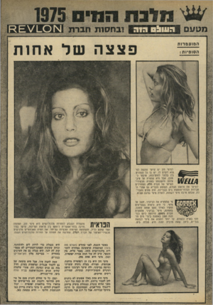 העולם הזה - גליון 1976 - 16 ביולי 1975 - עמוד 47 | מיועם 1גי ^ 1 1*111 49111/11 ניזכ<_ו 7מ הסופיזת למימי חח יש שיער שקשה למצוא דומים לו. יש בו כל הגוונים בין בלונד לחום־כהה, טיבעי כמובן, אבל היא שומרת על