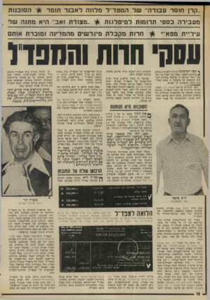 העולם הזה - גליון 1979 - 6 באוגוסט 1975 - עמוד 18 | ״קרן חוסר עבודה״ של המפד־־ל מלווה לאבנר תומר מעבירה בספי תרומות למיפלגות עיריית מפא־־י ף יכסי המיפלגה הדתית־לאומית כמוהם *1כפיתגם האומר ״הפוך בה והפוך בד״ הכל