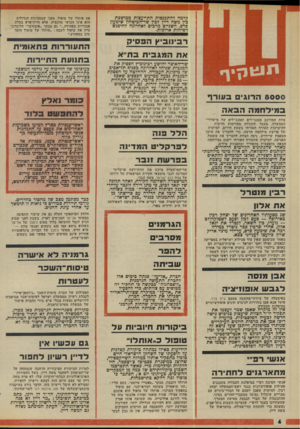 העולם הזה - גליון 1979 - 6 באוגוסט 1975 - עמוד 4 | קדמה להתכנסות התייעצות ממושכת כין משה דיין לכין שר־הכיטחון שימעון פרם. השניים מרכיב לאחרונה להיפגש לשיחות ארוכות רבינובי ץהפ סי ק אתהטג ביוו ב ח ״ א 8 0 0 0ה