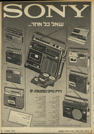 העולם הזה - גליון 1984 - 10 בספטמבר 1975 - עמוד 5 | 05-130 2גלים מיקרופון חיצוני 0^- 150 2גלים * ת /א * מיקרופון פנימי וחיצוני עצירה או טו מ טי ת 310־05 3גלים ז\\/ 5א׳י / 1א/3 מיקרופון פנימי עצירה או טו מ טי ת