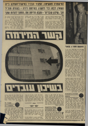 העולם הזה - גליון 1995 - 26 בנובמבר 1975 - עמוד 24 | המישטוה מאשימה: הפקיד הבכיר במישוו־השימן ביים נשואין לבתו כוי ־השי!; במיומה דירה ־ בעזות מנכ״ל חב׳ ״שיכון עובוים־ -והבת הדיחה את ..החתן־ויעוות שקו ייי הגישו