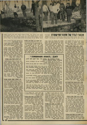העולם הזה - גליון 2005 - 4 בפברואר 1976 - עמוד 25 | מבעד לגדר של מחנה־המישטוה מישטרה בעת הפסקת מישחק כדורגל עימם, בבית־ההבראה של הנזישטרה בנעורים, שם הוא כלוא יחד עם אחיו. מנחם (בחולצה משובצת) נשמר בקפדנות