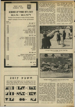 העולם הזה - גליון 2017 - 27 באפריל 1976 - עמוד 47 | שביתת רעב בעירייה. הפקחים מיהרו להרוס׳ ולפנות מן השטח את ציוד־הבנייה שהביאו שמואל ובני מישפחתו, וגירשו אותם מן המקום. בדבר נסיבות מעשה־ההריסה הסביר דו בר