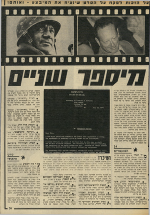 העולם הזה - גליון 2031 - 4 באוגוסט 1976 - עמוד 31 | נייר־העבודד, שהגיש היו רשומות אף ה פניות שהגיעו למישרדים של רבין, אלון ופרס, וכן הערות אינפורמטיביות לגבי כל אחד מהפונים, סך הכל כ־ 1 40 חברות ומפיקים, בר־לב