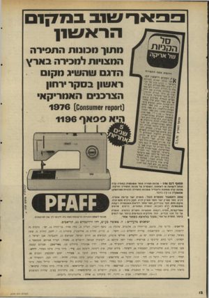 העולם הזה - גליון 2038 - 22 בספטמבר 1976 - עמוד 12 | פפאדשנבבמק 1 הראש!! ט ל אריקר• ן ןדג * ת * שף דינ* ייח י * שד :־(כי,ני 5־מ 1030״ל חג־בי רף י דקי גג יך, ך,יא 3אף ב״ ד׳ 72״ ^ 2ד כ * 4דילי >196 יגז ר ף״-ית