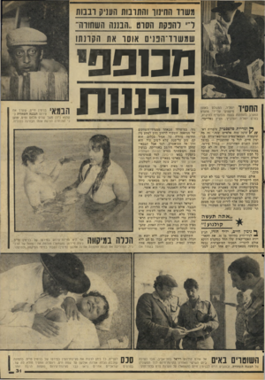העולם הזה - גליון 2046 - 17 בנובמבר 1976 - עמוד 31 | משוד החינוו וחתונות העניק ובנות ר׳ והבקת הסוס ״הבננה השתווה־שמשרד־הפנים אוסר את הסתתו החסיד יוסל׳ה, המגולם באופן מיקצועי על־ידי מהנדס המסרב להודהות בשמו
