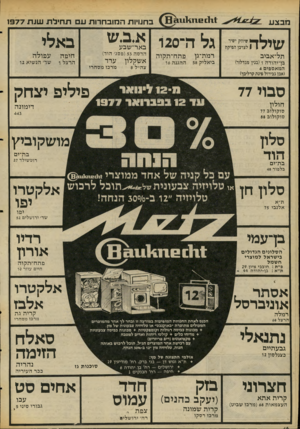 העולם הזה - גליון 2056 - 26 בינואר 1977 - עמוד 16 | ) 0311141161111: מבצע שילה תל־אביב שיווק ישיר לצרכן הפיקח בן־יהודה ( 1בנין מגדלור) המא ספי ם 4 (אבן גבירול פינת קרליבך) סבוי 77 בחע״ות ה מוב חרו תעםת חי ל ת