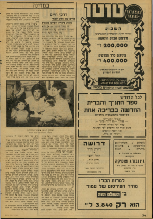 העולם הזה - גליון 2079 - 6 ביולי 1977 - עמוד 34 | במדינה ד ר כי חיים טריפ ש ל הרם עצמי כזכות כישרוגו הבולט מגכאים דו עתיד מזהיר — אך הוא מסתבר?יא־הרן? עם המישטדה, עם עצמו ועם בולם ״אני מעדיף שחקן אחד פרובלמטי