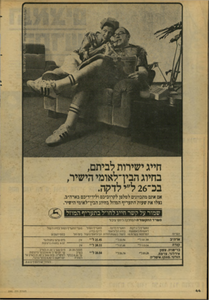 העולם הזה - גליון 2080 - 13 ביולי 1977 - עמוד 44 | חייג ישירות לביתם, בחיוג הבין־לאומי הישיר, בכ־ 26ל״י לדקה. אם אתם מתכוונים לטלפן לקרוביכם ולידידיכם בארה״ב, נצלו את שעות התעריף המוזל בחיוג הבין־לאומי הישיר.